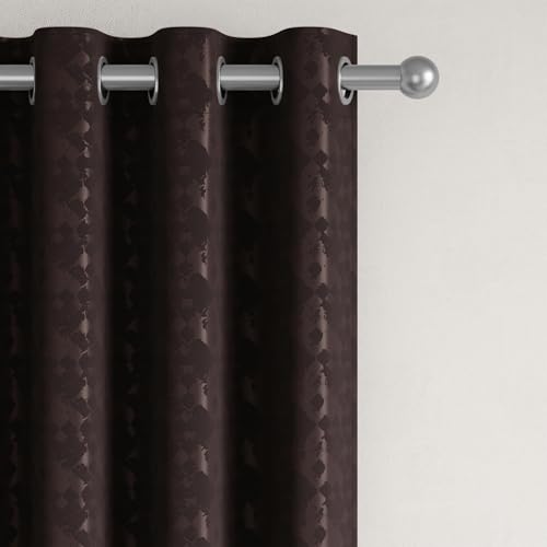 Image of Wakefit Jacquard Room Darkening Curtain | Light Blocking Upto 70% | (9 x 3.9 ft) | Door Curtain | Set of 2 | Reduces Noise | Machine Washable | Smash |Onion Brown