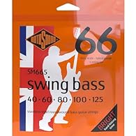 Rotosound strings for electric bass SWING 66 STAINLESS SETS 5-str. SM665 Stainless Hybrid 40-125 Stainless Steel Stainless Steel, Made in UK Long scale (34"/860mm) - also suitable up to medium (32"/810mm) Since 1966, these Swing Bass strings, perfect...
