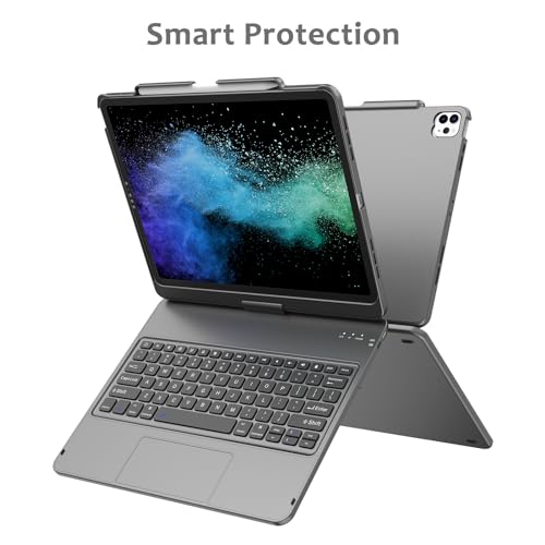 Clavier tactile iPad Pro 12.9 étui trackpad rotatif 360 degrés 6e 5e 4e 3e génération - 7