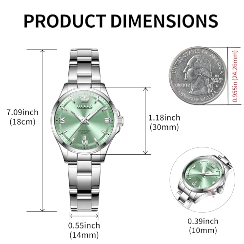 Image of OLEVS Quartz Watch Women Silver Stainless Steel Waterproof Luminous