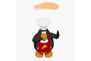 Official Licensed Club Penguin Pizza Parlor Chef Nostalgia Stuffed Animal Puffle Vinyl Decal