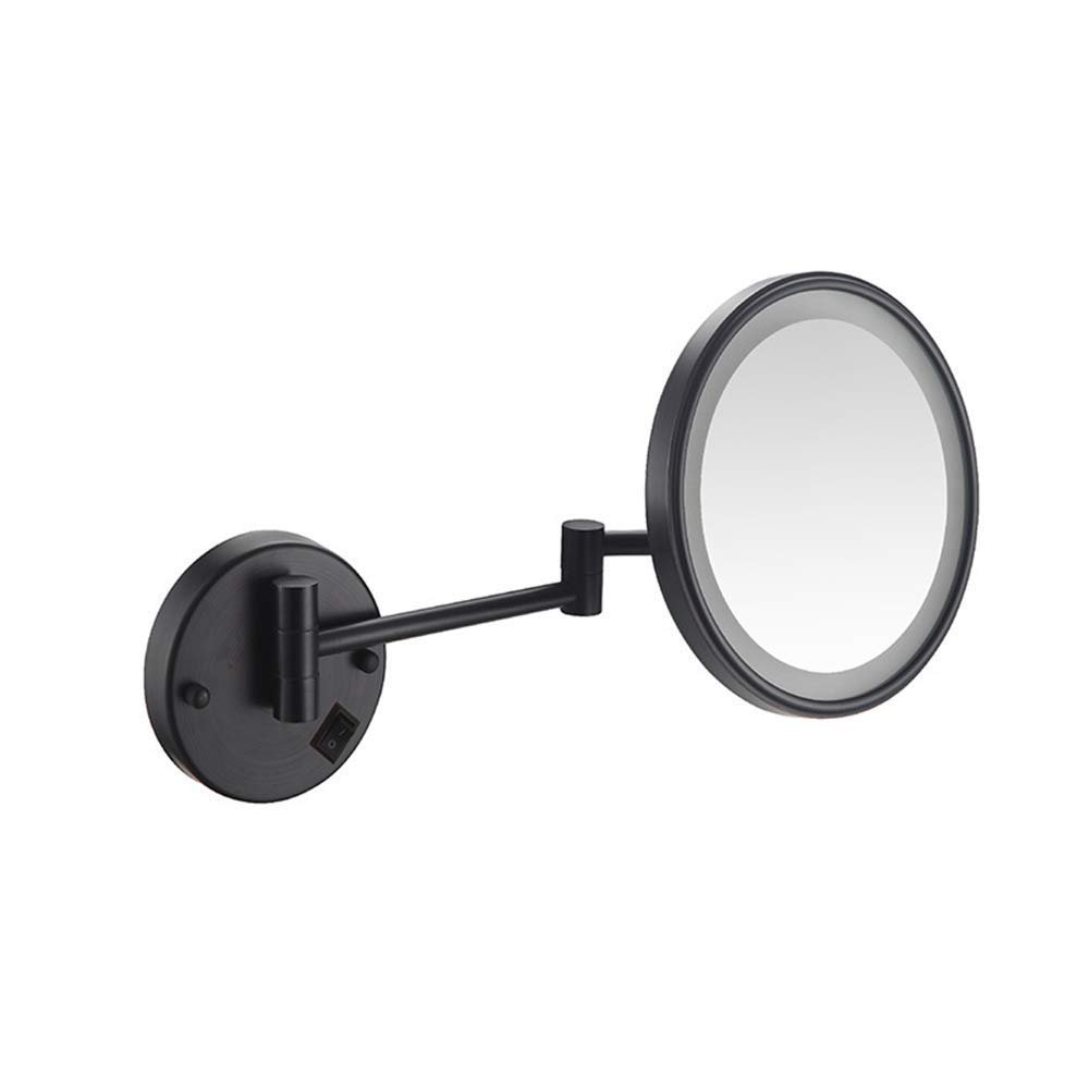 Miroir de maquillage double face mural LED 8 pouces au design soigné, finition Coloris F