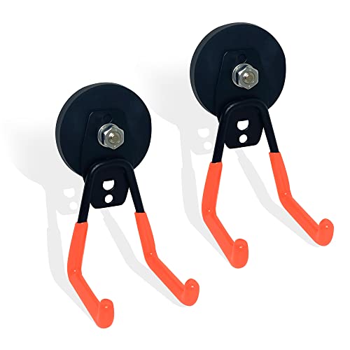 Acfruits Magnethaken 10 kg Tragkraft, Schwere Magnet-Haken für Garage Werkstatt Garten, Ohne Bohren für Gartengeräte, Werkzeuge, Innen/Außen