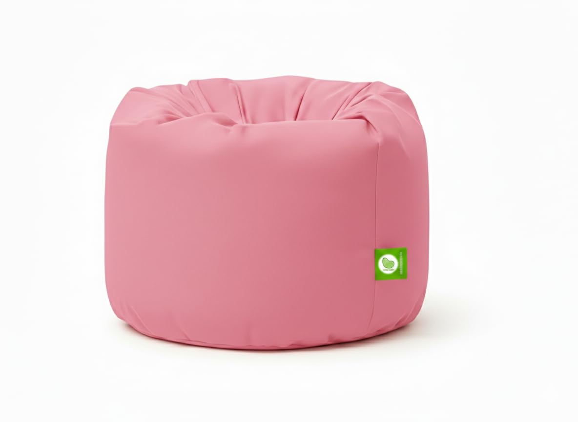 BeanLazy LARGE SIZE Cotton Drill Bean Bag With Beans In Pink