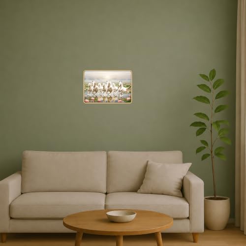 Image of 7 Running Horses Vastu Photo Frame, 8x12 Inch