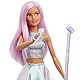 Barbie Pop-Star-Puppe gekleidet in einem schillernden Rock mit Mikrofon und rosafarbenem Haar, Geschenk für Kinder von 3 bis 7 Jahren, JCW42, Schillernd