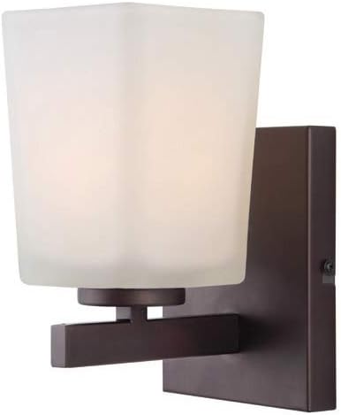 Canarm IVL472A01ORB Ltd Hartley 1 Light Vanity, Oil Rubbed Bronze with Flat Opal Glass