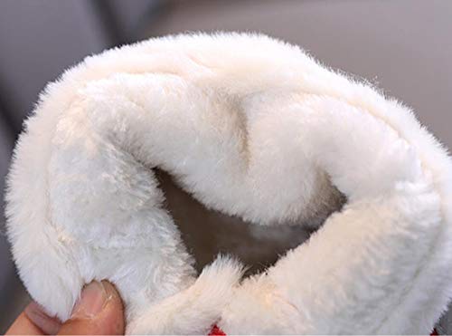 Girls Embroidery Winter Warm Boot Anti-Slip House Shoes Indoor Outdoor Slippers Fur Lined Plush Snow Boots(Toddler/Little Kid)4