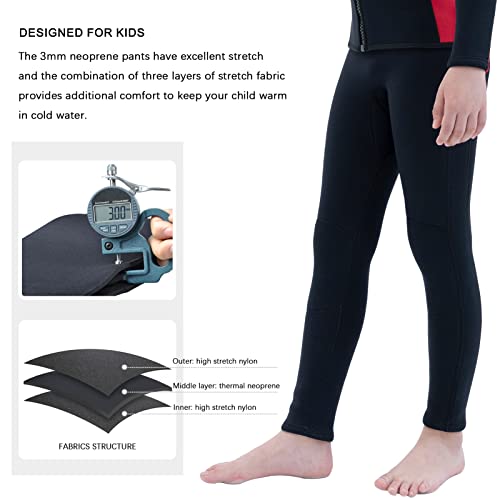 Chaqueta y pantalones de neopreno para niños de 3mm para natación, surf, buceo, snorkel y deportes acuáticos miniatura 4