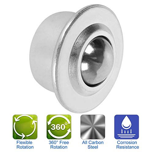 16PCS 5/8" Roller Ball Transfer Bearings CY-15H Carbon Steel Ball Transfer Bearing Casters Universal Base Conveyor Roller Ball - Thumbnail 3