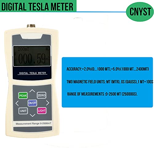 Tesla Meter Gauss Meter Digital 0 a 2500 mT miniatura 3