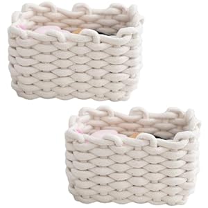 Tsqze 2er Set Baumwolle Aufbewahrungskörbe