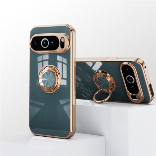 Coque silicone Google Pixel 10 vert clair avec anneau support arrière