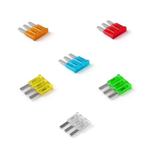 ELCOKITEX Fusible Micro3 25A 3 clavijas Micro Blade Fusible para Vehículos Camión RV Motocicleta Barco Iluminación Automotriz 10 Uds
