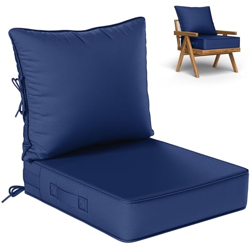 Outdoor Seat Cushions 22×24, Waterproof, for Patio Sofa Chairs, Blue