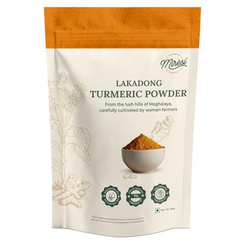 Image of Miresi Lakadong Turmeric Powder - Certified 7% Curcumin, Retains Over 5% Essential Oils, Lead Chromate & ETO Free, Sustainably Sourced from Meghalaya Women Farmers, 450g