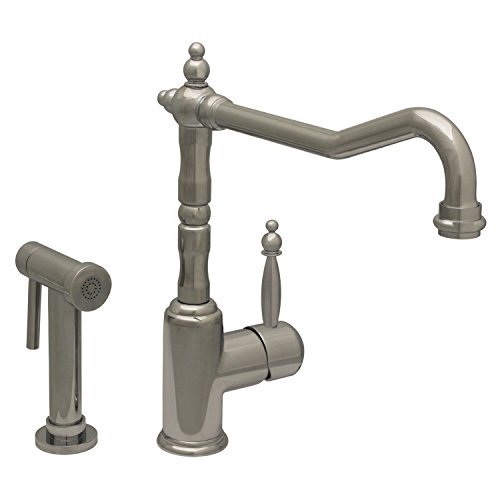 Whitehaus Collection WH2070800-C Kitchen Faucet with Side Spray, Polished Chrome Whitehaus Collection WH2070800-C Kitchen Faucet with Side Spray, Polished Chrome