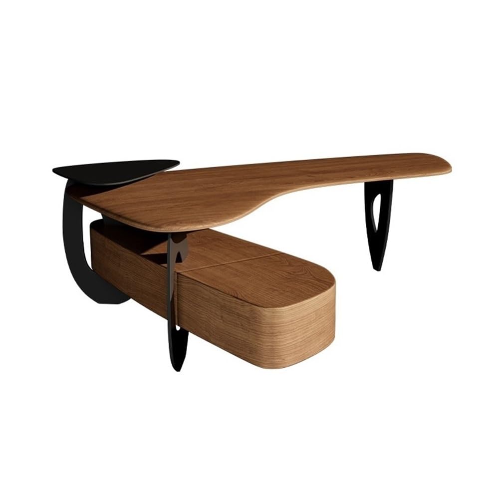 Standing Desk Modern Ash Wood Executive Office Desk Large Corner Writing Table Workstation with Side Cabinet Large