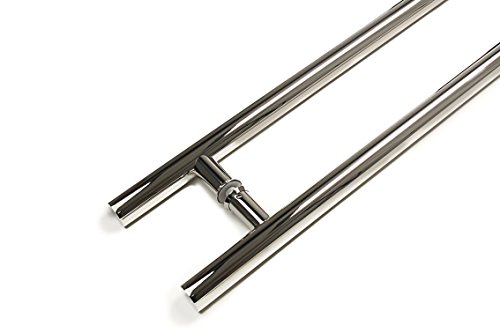 Strongar Modern & Contemporary Round Bar/Ladder/H-Shape Style 610Mm / 24 Inches Push-Pull Stainless-Steel Door Handle - Polished Chrome Finish #TOP2