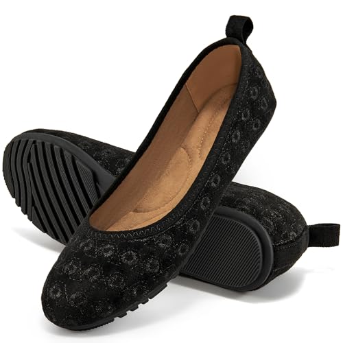 Best Dress Shoes for Overweight Female: Comfort & Style Guide 15 Ecetana Flats for Women Dress Shoes: Round Toe Comfortable Flat Ballet Shoes Casual Slip On Foldable Loafers Black