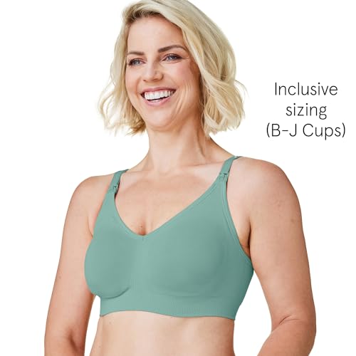 Bravado Designs Body Silk Seamless Nursing Bra for Breastfeeding, Wireless Maternity Bra, Jade Sustainable Fabric, Large Plus