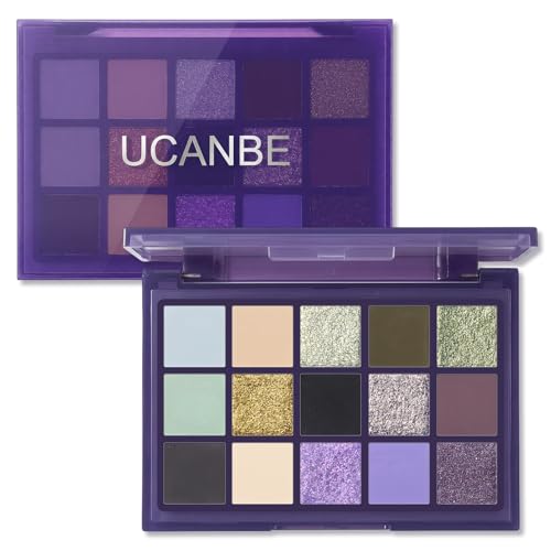Image of UCANBE 15 Color Eyeshadow Palette - Matte, Shimmer & Metallic Shades, Highly Pigmented, Smooth Blendable Eye Shadow Makeup Pallet Kit for Natural to Bold Looks