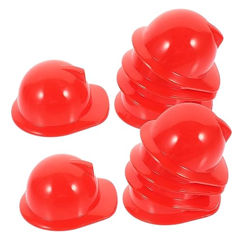 GAROZATION 40pcs Miniature Construction Hats for Boys and Girls Hard Hats Plastic Doll Safety Helmets