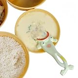 Vyloky Cuchara de cerámica extravagante, verde/rosa (15 cm), divertidos cubiertos y decoración de cocina (verde)