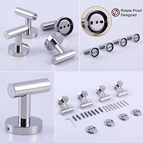 Gerzwy Bathroom Towel Hook Sus 304 Stainless Steel Coat/Robe Clothes Hook For Bath Kitchen Modern Hotel Style Wall Mounted 4 Pack Polished Finish #TOP3