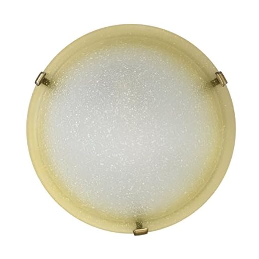 onli lámpara de techo de cristal degradado, color blanco y ámbar