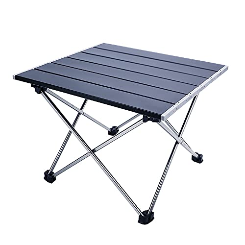 Table pliable de camping en alu noir pour pique-nique facile à transporter