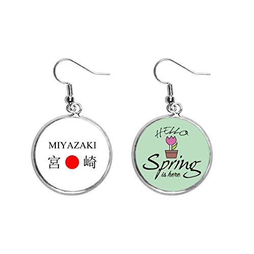Pendientes de primavera con sol rojo y colgante Miyazaki de alta joyería decorativa