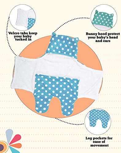 Image of New Born Multi-Purpose Baby Boy's and Baby Girl's Blanket and Sleeping Bag (Blue Sea Green, 0-6 Months)