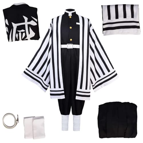 Cosplay Life Iguro Obanai Demon Killer Vanquisher Complete Anime Costume Set Kimono Cardigan Tanjiro Nezuko Zenitsu (2XL)