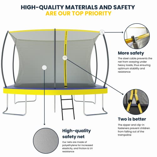 Ovales Trampolin Zero Gravity für Outdoor-Nutzung mit Sicherheitsnetz