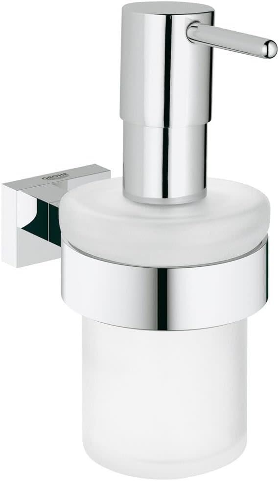 Grohe Essentials Cube Soap Dispenser With Holder, Chrome, 40756001