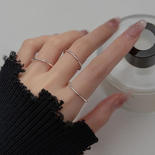 MILACOLATO 925 Sterling Silver Ring for Women Men High Polished Plain Stackable Thumb Rings Tarnish Resistant Wedding Band Ring Comfort Fit Size 4 to 12, 1mm 2mm 3mm 4mm 5mm 6mm2