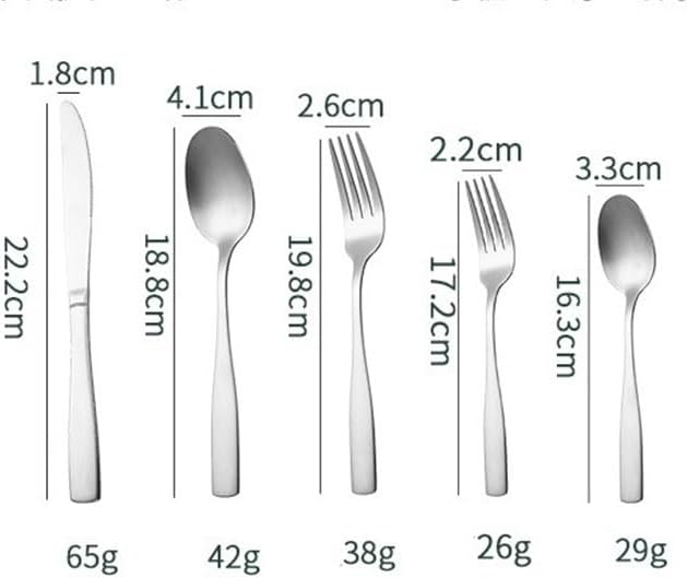 Silverware Flatware Set, 5/20/30/40/50/60pcs Stainless Steel Square Handle Cutlery Steak Knife Household Kitchen Cutlery Knife Fork Spoon(Gold,20 Pieces for 4)