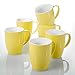 Produktbild Panbado, Porzellan Kaffeetassen Set 370 ml, 6-teilig Kaffeebecher, Gelb + Weiß, Großer Kaffeepott