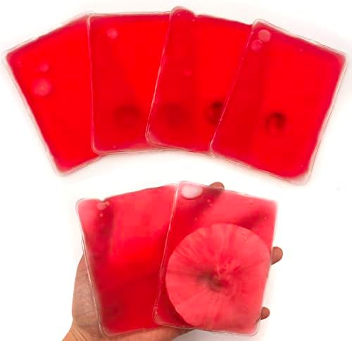 Reusable Click Instant Heat Packs, Pocket Hand Warmers, Snap It Hot/Cold Gel Heating Pad for Pain Relief, Sore Muscles, Stiffness, Aches & Pains (Large RED 4PCS)