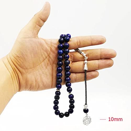 Natural Lapis Lazuli Tasbih 33 45 66 99 Beads Muslim Man Accessory Luxury Gift misbaha Islamic Bracelet (8mm x 99beads)