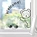 。 'Welcome Bear Birds Window Stickers Dekoracyjne winylowe naklejki ścienne do kawiarni lub biura tapety naklejki ścienne sypialnia salon
