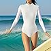 Vaveren Surfing Wetsuit Women Long Sleeve Swimsuit Shorty Wet Suit Zipper Soft Diving Suit 1 Piece for Travel Wakeboarding, XXL