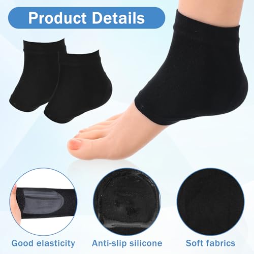 XLIUAX 4 Paar Fersenschutz Silikon, feuchtigkeitsspendende Fersensocken Atmungsaktive Weiche Silikonsocken Socken trockene harte rissige Haut wiederverwendbar SPA-Fußschutz