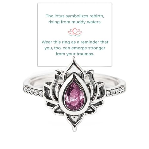 FUCK MY TRAUMA LOTUS RING, S925 Silver Lotus Flower High