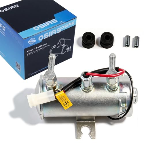 Image of OSIAS 12V High-Flow Fuel Pump – Facet Red Top Style – Self-Priming Petrol/Diesel/Water/Biofuel – Compatible with Classic Cars (Land Rover, MG, Mini), Boats, Tractors