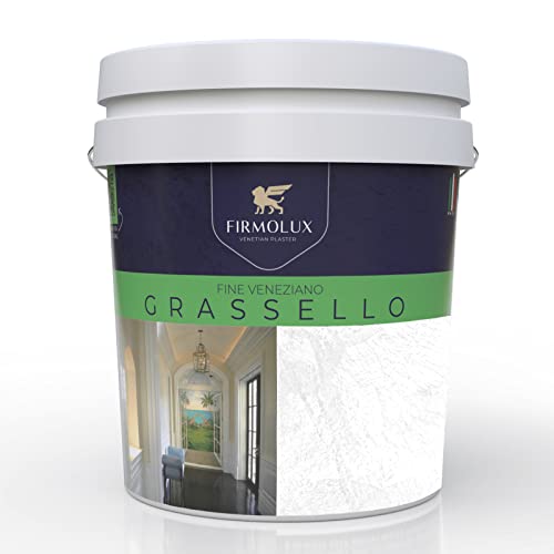 FirmoLux Grassello Authentic Venetian Plaster | Shiny Polished Plaster | Made in Italy from Lime & Marble | Light Colors (3) | Color: FIRCC170243 Splat White