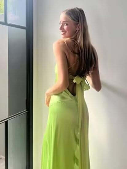 Prom Dresses for Women Satin Spaghetti Straps Long Mermaid Pleated Formal Bridesmaid Dresses for Wedding