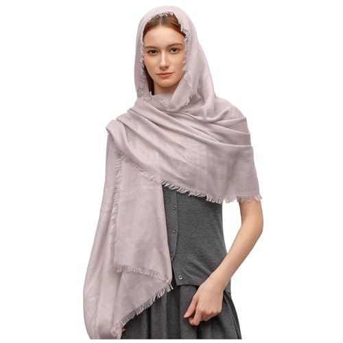 KVSS Womens Fine Knit Shawl 45% Silk 55% Cashmere X Gauge 120/2NM Yarn Lightweight Spring Summer Wrap Scarf