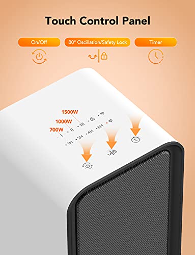 Govee Space Heater, Smart Electric Space Heater With Thermostat, Wi-Fi & Bluetooth App Control, Works With Alexa & Google Assistant, 1500W Ceramic Portable Heater For Office, Bedroom, Indoors #TOP7